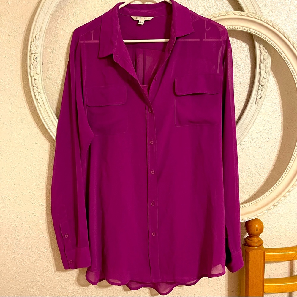 CAbi Womens sheer blouse with matching cami, sz Lg